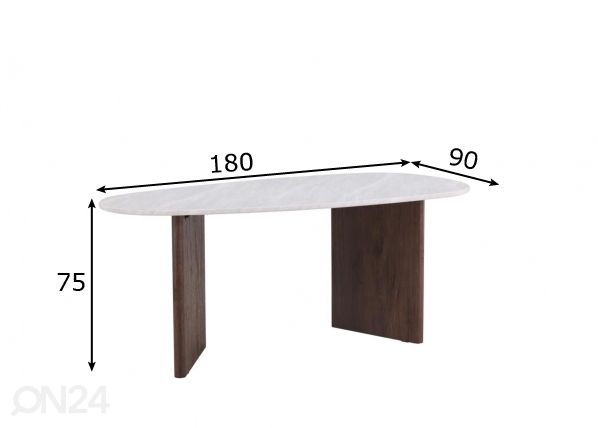 Стол обеденный Grönvik 180х90 см размеры
