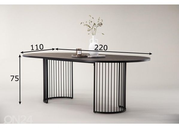 Стол обеденный Hamneskär 220x110 см размеры