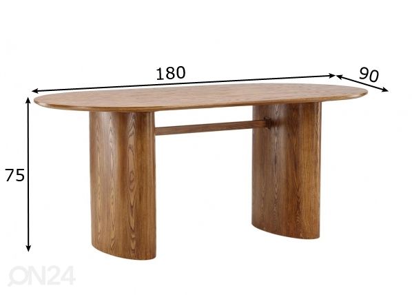 Стол обеденный Isolde 180х90 см размеры