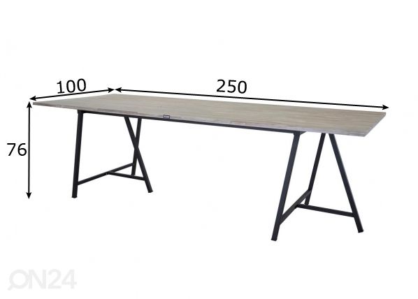 Стол обеденный Jepara 250х100 см размеры