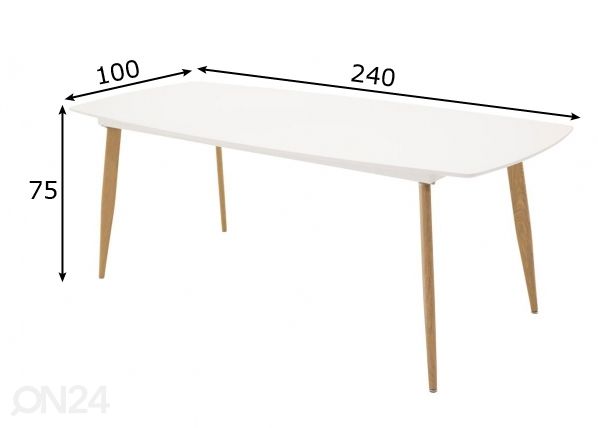 Стол обеденный Polar 100х240 см размеры