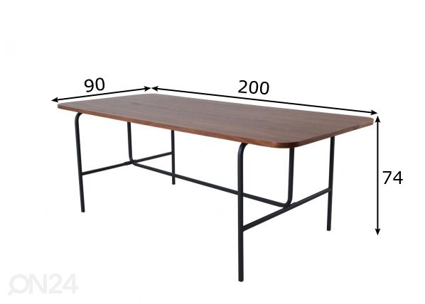 Стол обеденный Uno 200x90 см размеры