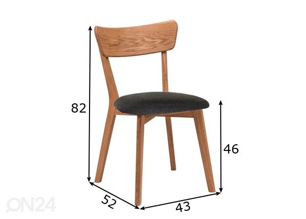 Стул из массива дуба Dora размеры