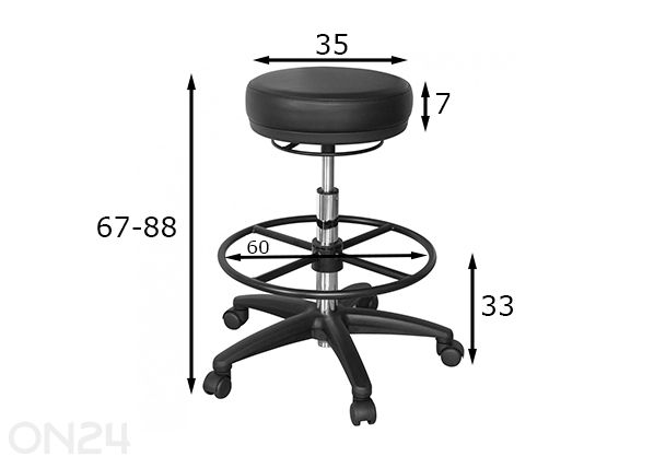 Стул Roland, черный размеры