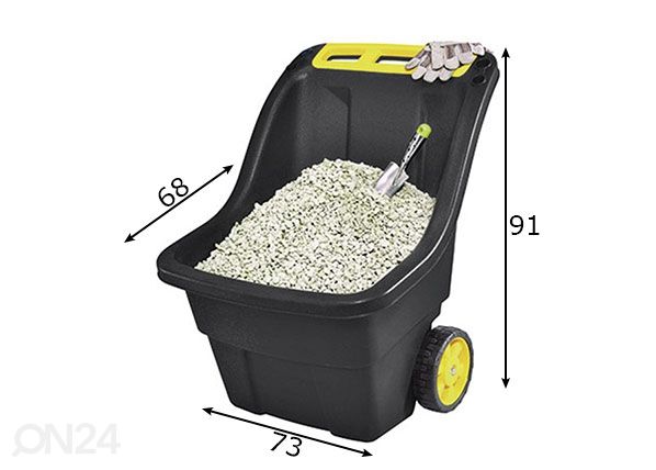 Тележка садовая Keter Super Pro 150 L, черная размеры