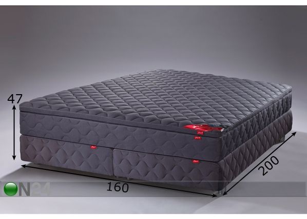 Тёмная континентальная кровать Red zoned pocket 160х200 см размеры