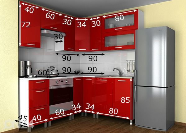 Угловая кухня 190/170 cm размеры