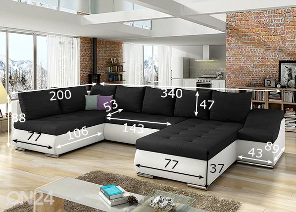 Угловой диван-кровать с ящиком Giovanni размеры