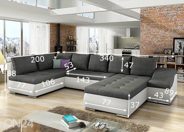 Угловой диван-кровать с ящиком Giovanni размеры