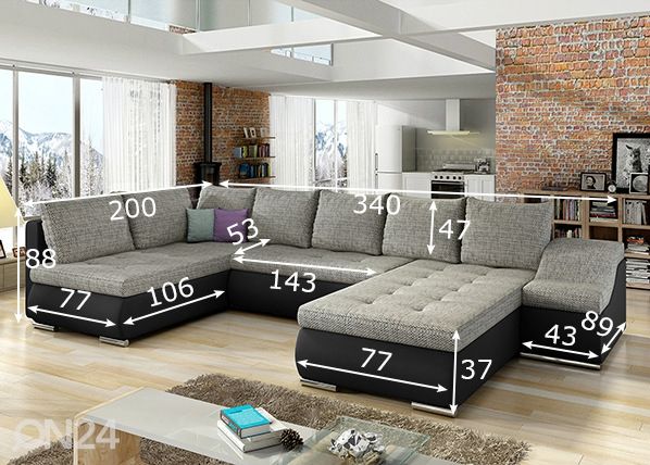 Угловой диван-кровать с ящиком Giovanni размеры