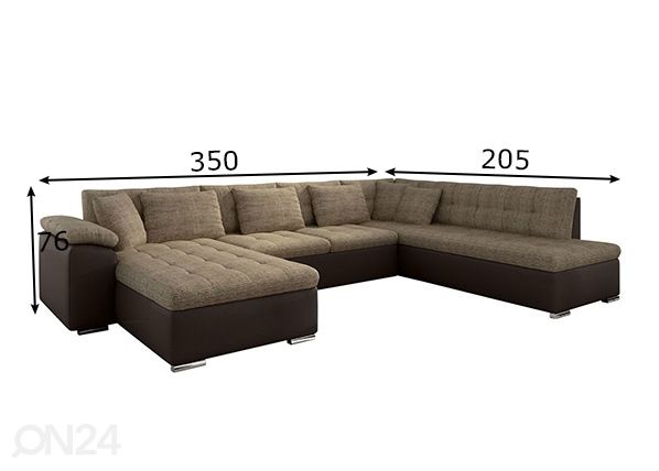 Угловой диван-кровать с ящиком Melbourne размеры
