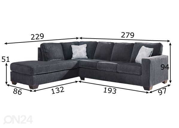 Угловой диван-кровать Altari размеры