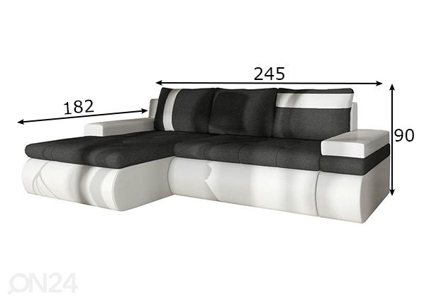 Угловой диван-кровать Bologna размеры