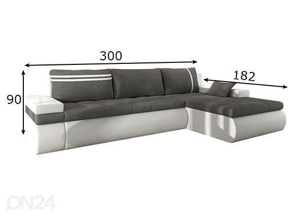 Угловой диван-кровать Bologna XL размеры