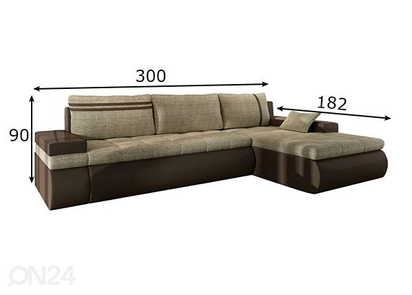 Угловой диван-кровать Bologna XL размеры