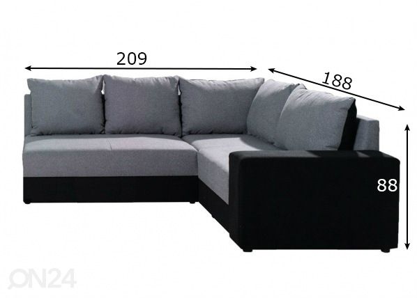 Угловой диван-кровать Bongo размеры