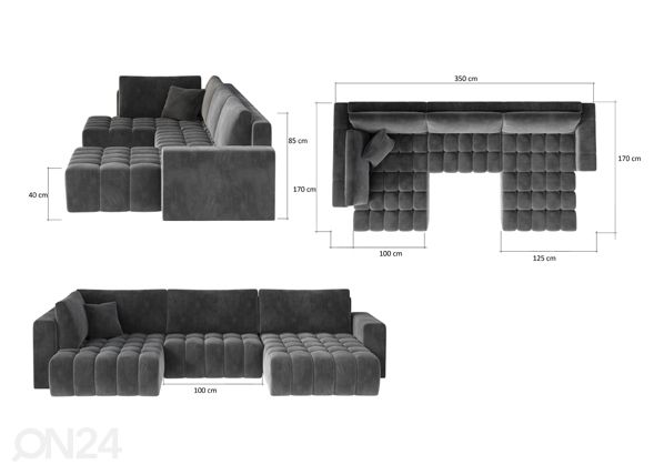 Угловой диван-кровать Bonito размеры
