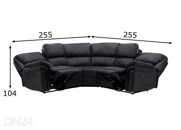 Угловой диван-реклайнер Saranda размеры