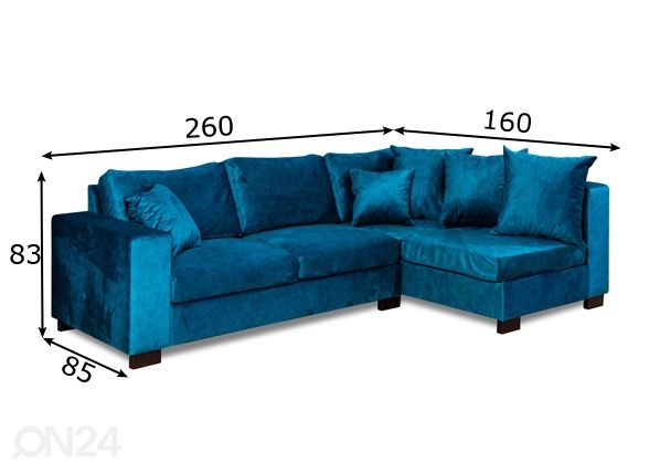 Угловой диван Alex размеры