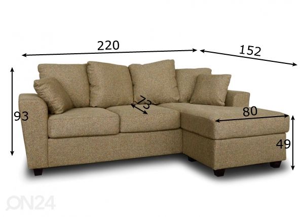 Угловой диван GRANT 3 FS размеры