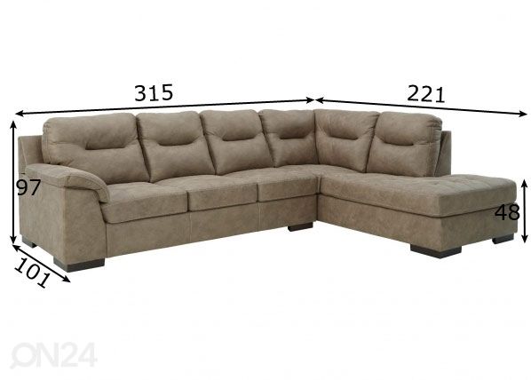 Угловой диван Maderla размеры