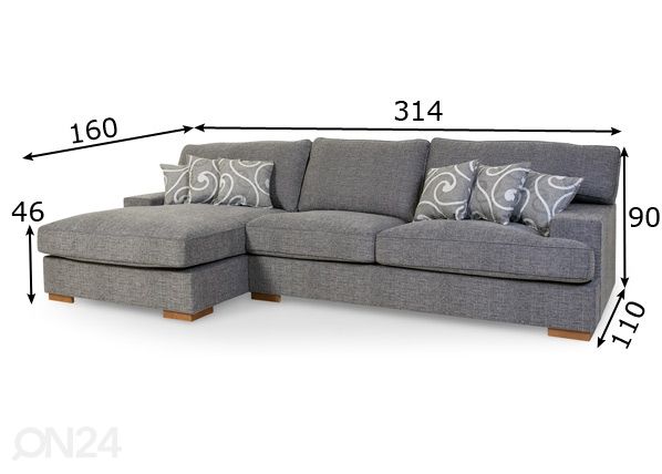 Угловой диван Maija размеры