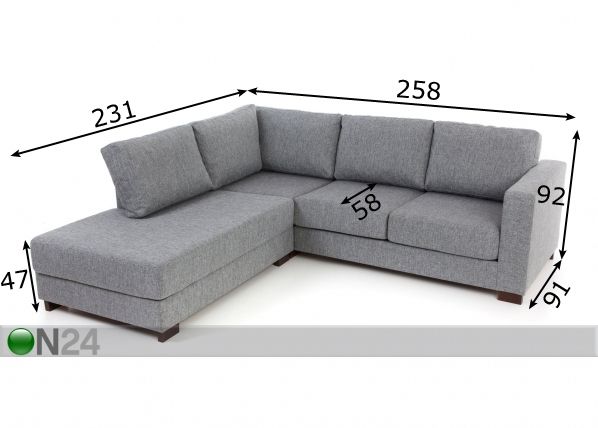 Угловой диван Manhatten размеры