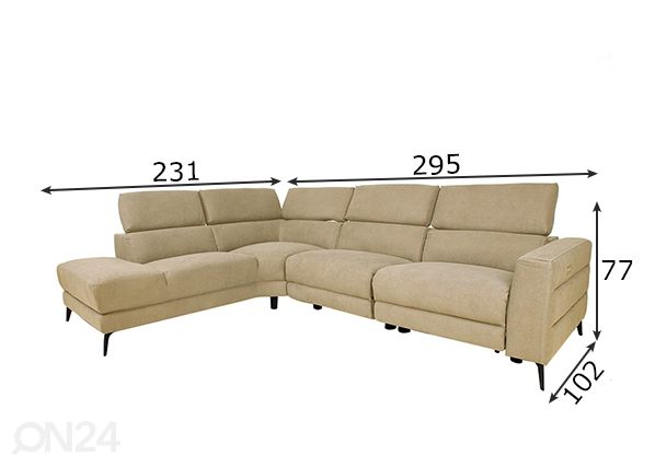 Угловой диван Mercado Recliner, левый угол размеры