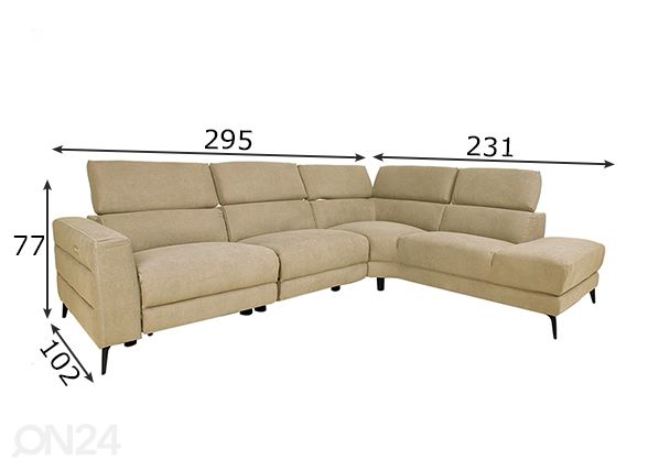 Угловой диван Mercado Recliner, правый угол размеры