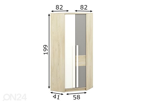 Угловой шкаф Carlo 82x82 размеры