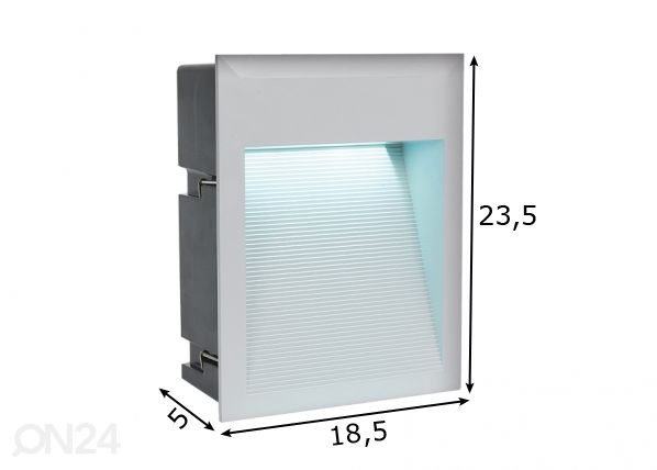 Углублённый садовый LED светильник Zimba размеры