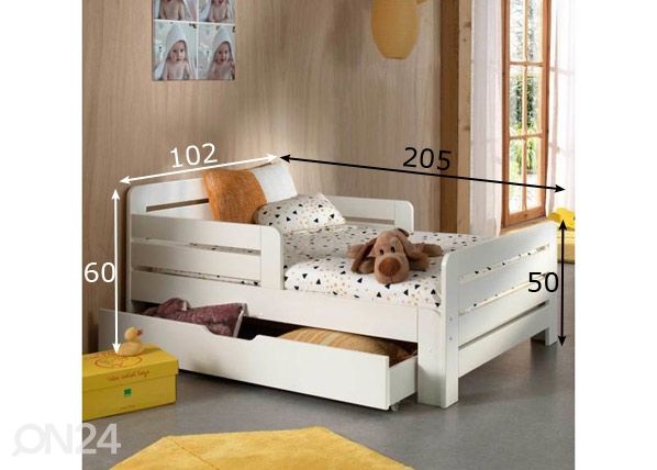 Удлиняющаяся кровать Jumper 90x140/160/190 cm размеры