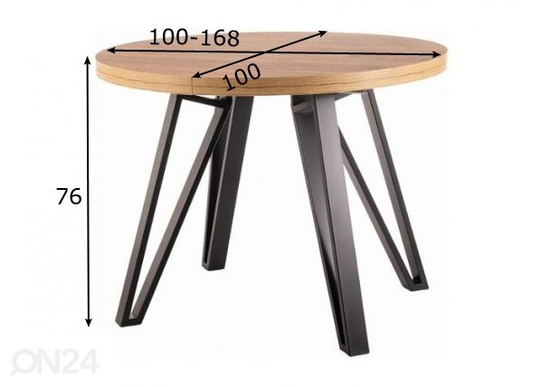 Удлиняющийся обеденный стол 100-168x100 cm размеры