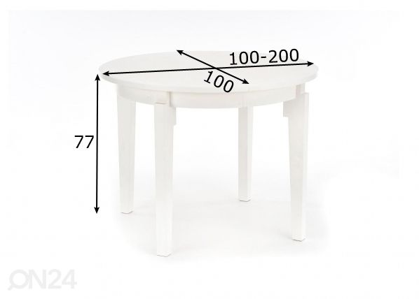 Удлиняющийся обеденный стол 100/200x100 cm размеры