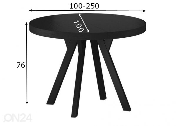 Удлиняющийся обеденный стол 100-250x100 cm размеры