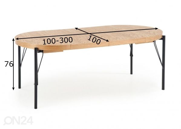 Удлиняющийся обеденный стол 100/300x100 cm размеры