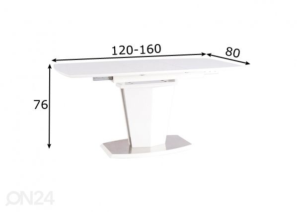 Удлиняющийся обеденный стол 120-160x80 cm размеры
