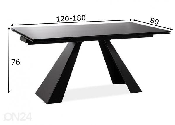 Удлиняющийся обеденный стол 120-180x80 cm размеры