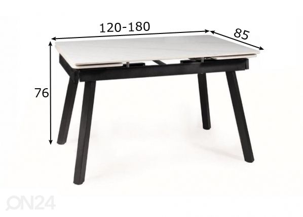 Удлиняющийся обеденный стол 120-180x85 cm размеры