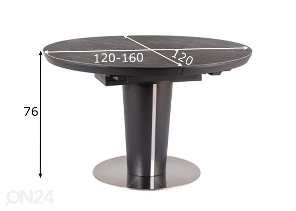 Удлиняющийся обеденный стол 120x120-160 cm размеры