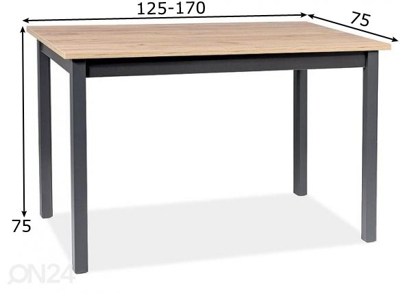 Удлиняющийся обеденный стол 125-170x75 cm размеры
