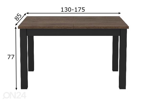Удлиняющийся обеденный стол 130-175x85 cm размеры