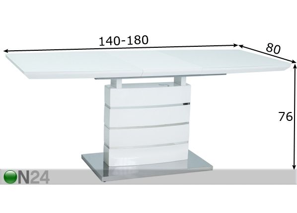 Удлиняющийся обеденный стол 140-180x80 cm размеры