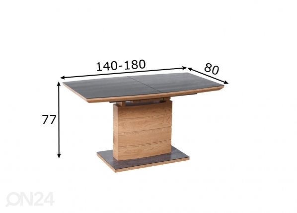 Удлиняющийся обеденный стол 140/180x80 cm размеры