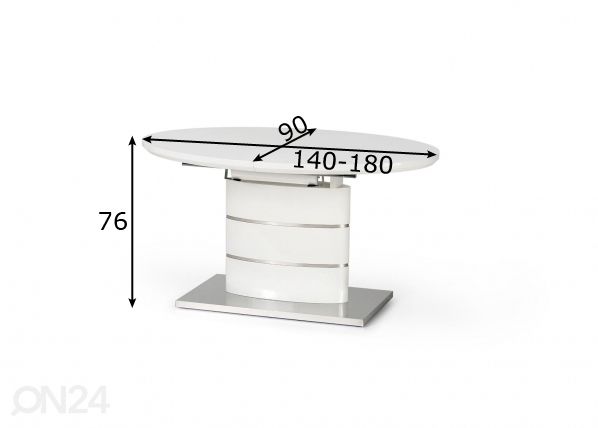 Удлиняющийся обеденный стол 140/180x90 cm размеры