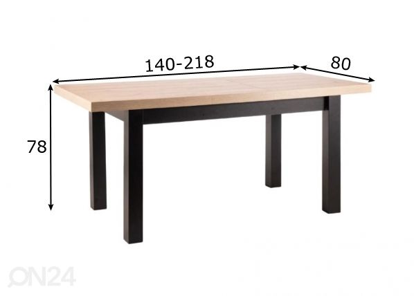 Удлиняющийся обеденный стол 140-218x80 cm размеры