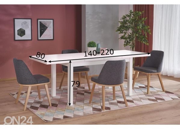 Удлиняющийся обеденный стол 140/220x80 cm размеры