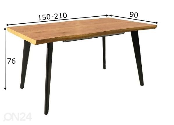 Удлиняющийся обеденный стол 150-210x90 cm размеры
