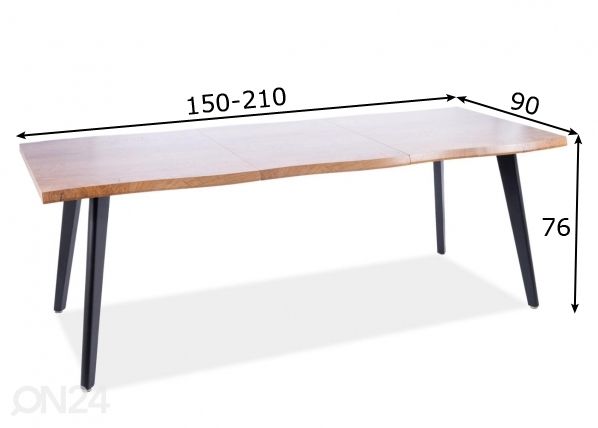 Удлиняющийся обеденный стол 150-210x90 cm размеры