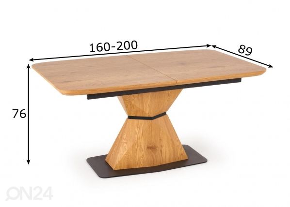 Удлиняющийся обеденный стол 160/200x89 cm размеры